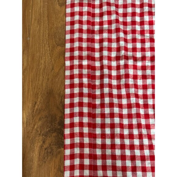 Pioneer Woman Sweet Gingham Small Window Curtain Valance Pom Pom Set of 2 60" - Picture 3 of 6